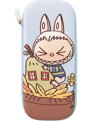 3D Kabartmalı Kalem Kutusu, Sert Kapaklı, Büyük Boy, Fermuarlı, Okula Dönüş Için Mavi