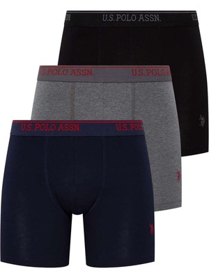 U.s. Polo Assn. Erkek 3'LÜ Uzun Paça Pamuklu ve Kutulu Boxer - Çoklu Renk - BCP1.80E45T4I-2XL