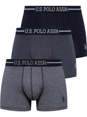 U.s. Polo Assn. Erkek 3’lü Boxer Set – Lacivert &amp; Melanj - Lacivert - BCP1.80J30D6-XLA-XL