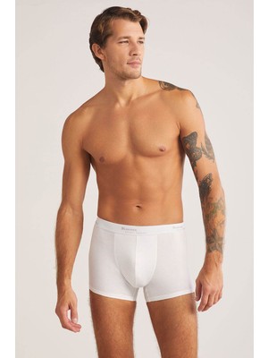 Erkek Boxer Esnek Yapı Pamuk-Modal Rahatlığı 2'LI Beyaz - Beyaz - Bcp1.tıdghrtbfox-Be-L