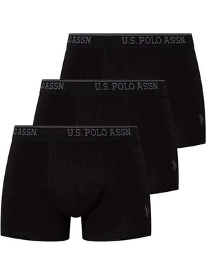 U.s. Polo Assn. Erkek Kutulu 3'LÜ %95 Pamuk Siyah Boxer - Siyah - BCP1.80E09T7-ISI-2XL
