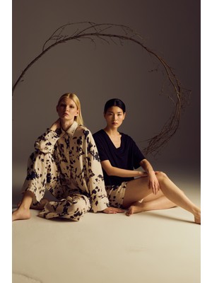 Kadın Modal Dokuma Uzun Kollu Gömlek