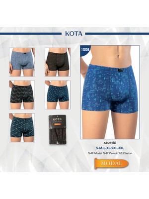 Erkek Modal Boxer Baskılı Renk ve Desen Çeşitli 6'LI Paket - Çoklu Renk - BCP1.KOOTAN10M08-COK-L