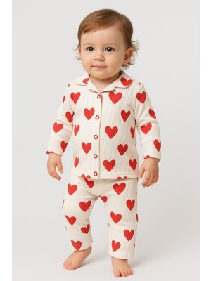 Heart Big Pattern Kız Bebek 2’li Pijama Takım