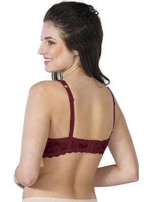 Bordo Mı Emay 188 C Pedli Dantelli Telli Toparlayıcı Sütyen