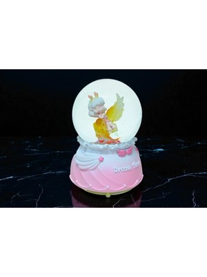 Dream Time Müzikli Kar Küresi – Melek Figürlü Sevimli Dekorasyon Vip