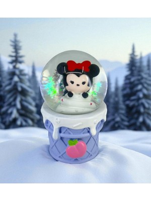 Minnie Mouse Tarzı Figürlü Dondurma Külahı Kar Küresi Vip