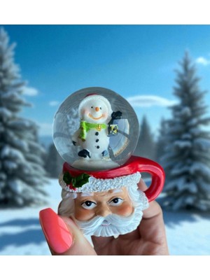 Kardan Adam ve Noel Baba Temalı Kar Küresi Kupa Figürü Vip