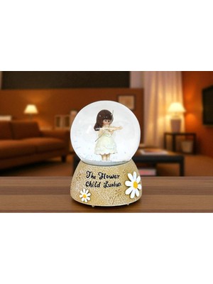 The Flower Child Lunlun Temalı Müzikli Kar Küresi - Şirin Hediyelik Dekoratif Vip