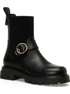 Nine West UNIMA 5PR Siyah Kadın Chelsea Bot Deri Tekstil Kombinasyonu ile Şık ve Konforlu