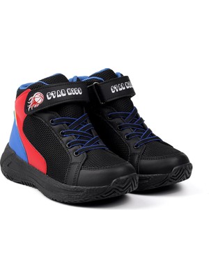 Unisex Çocuk Siyah Basket Spor Ayakkabı - Renkli, Rahat Günlük