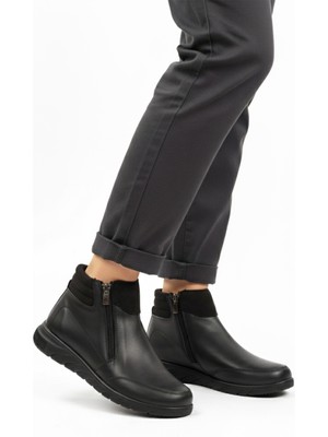 Siyah Polarlı Kaymaz Taban Soğuğa Dirençli Kadın Bot 293111 Z