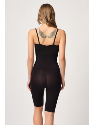 Siyah Mı Emay 2093 Ön Agraflı Göğsü Açık Paçalı Boy Korse