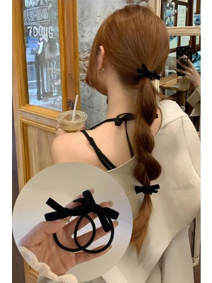 Kadın Fiyonk Toka / Kadife Fiyonk Lastikli Toka 2 Li