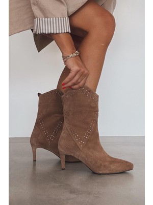 Arizona Toprak Hakiki Deri Topuklu Bot