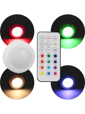 Powermaster PM-27186 LED Mobilya Merdiven Pilli Aydınlatma Lamba 3m Yapışkanlı Kumandalı Rgb Renkli 4000K 8'li Paket