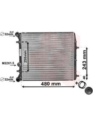 25 6Q0121253AGX - Radyatör Su Asy-Bby-Azq-Bbz-Bah- Fabia Roomster Polo Cordoba Ibıza