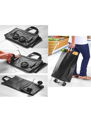 Çok Amaçlı Portatif Katlanabilir Tekerlekli Pazar Çarşı Market Arabası