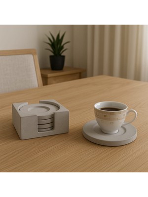 Beton Bardak Altlığı Set Fincan Çay Bardağı