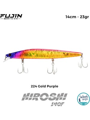 Fujin Hiroshi 140F 14CM 23GR Maket Balık 224 Gold Purple