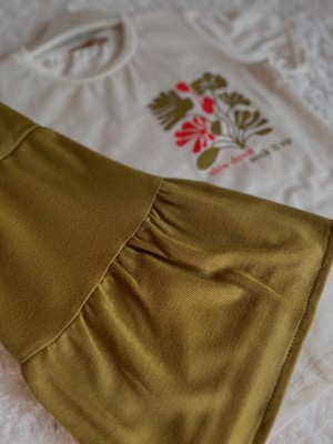 Kız Çocuk Pamuklu Şort Etekli ve Penye T-Shirtli Alt Üst Takım