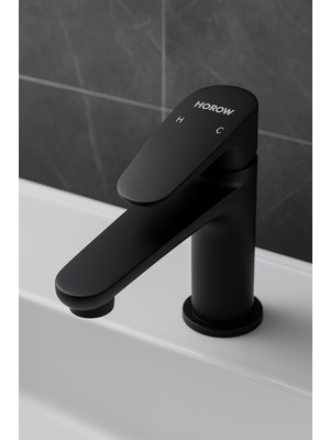 Mat Siyah Banyo Musluğu - Tek Kollu Batarya