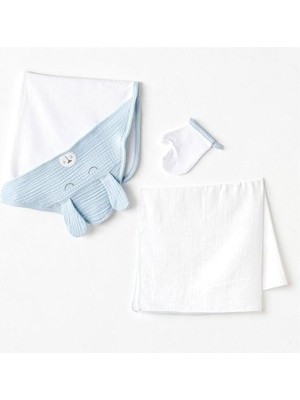 Andy Wawa Havlu Takımı 3lü Müslin Home Mavi