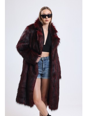 Ingiliz Yaka Kürk Manto (Yüksek Gramaj Ekstra Kalın)