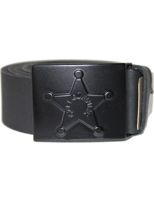 Frosty Manda Deri Özel Güvenlik Erkek Pantolon Kemeri Siyah Özel Güvenlik Yazılı Tokalı En 4cm