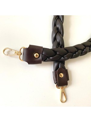 Çanta Sapı Suni Deri Saç Örgüsü Model 70 Cm* 3.5 cm Kahve