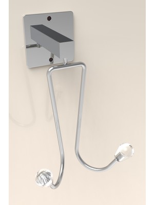 Yapışkanlı 2 Kancalı Askılık Havlu Bez Askısı Çok Amaçlı Banyo Mutfak Askısı