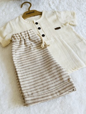 Erkek Bebek ve Çocuk Anti Alerjik Muslin Kumaş Alt Üst Takım