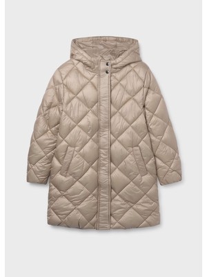 Mayoral Kız Çocuk Dolgulu Yumuşak Tüylü Astarlı Uzun Kışlık Mont 7432 Krem