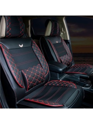 Renault 19 Europa Uyumlu Oto Koltuk Kılıfı Deri, Kumaş Jupiter Siyah Kırmızı