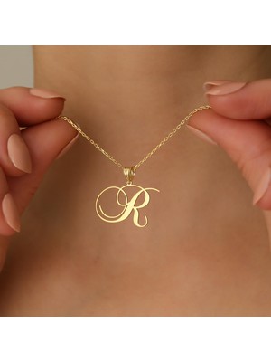 Nox Jewelry 925 Ayar Gümüş Kişiye Özel El Yazısı Harf Kolye