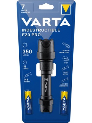 Varta Indestructible F20  Pro  El Feneri 2 Adet AA Alkalin Kalem Pil Dahil