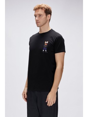 Bad Bear Hyper Night Men's Printed T-Shirt 25.01.07.023-SIYAH
