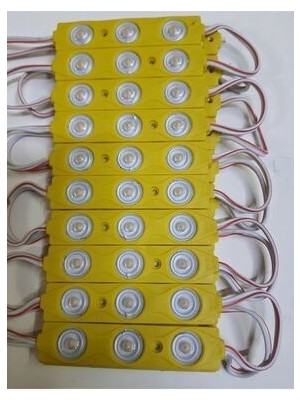 Belirtilmemiş 10 Adet 1.5 Watt Amber Modül LED 2835 Sarı Renk Mercekli 12 Volt Ultra Parlak Işık