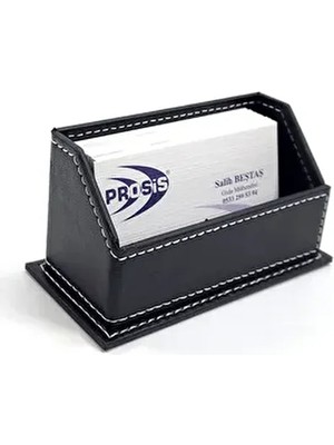 ProZenis PR2410 Siyah Deri Masaüstü Kartvizitlik Kutusu Modern ve Kullanışlı