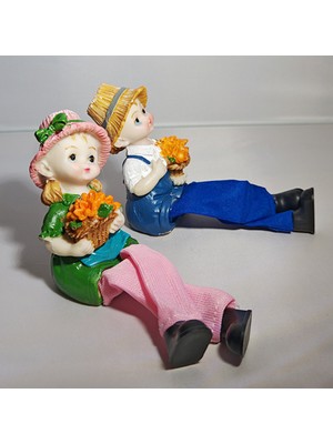 Big Store Sallanan Ayaklı Çiçek Sepeti Tutan Çocuk Biblosu