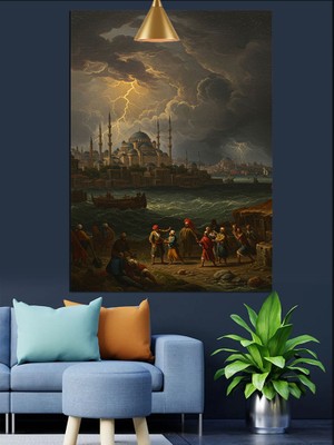 Artmeg Osmanlı Deniz Manzarası Dekoratif Kanvas - Mdf Ahşap Tablo