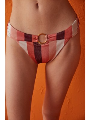 Çok Renkli Simli Çizgili Melrose Fashion Bikini Altı