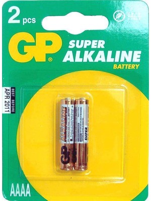 GP AAAA 25A Alkalin İncenin İncesi Pil 2'li Paket GP25A-U2
