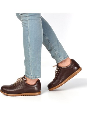 Celal Gültekin Erkek Kahverengi Bağcıklı Deri Sneaker