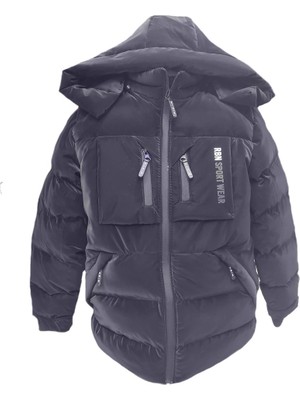 Erkek Çocuk Içi Peluş Astarlı Çıkarılabilir Kapüşonlu Su Geçirmez Mont 2042