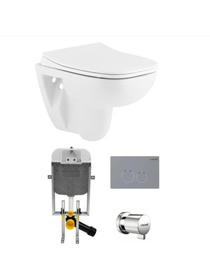 Seramiksan Petite Asma Klozet + Yavaş Kapanır Kapak + Creavit Gömme Rezervuar