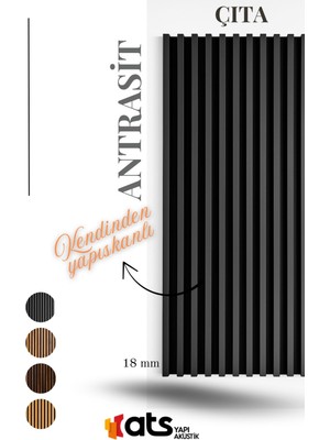 Kendinden Yapışkanlı Çıta – 12 Adet | 240 cm Uzunluk | 18 mm Kalınlık Duvar Dekor Paneli