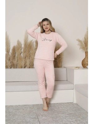 Kadın Peluş Pijama Takımı Ikili Takım
