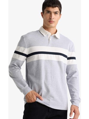 DeFacto Regular Fit Polo Yaka Uzun Kollu Tişört E9382AX25AU