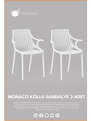 2 Li Set Monako Kollu Lüx Cafe Restaurant Sandalyesi